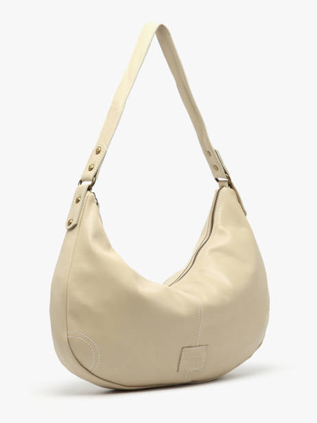 Schoudertas Seam Leder Basilic pepper Beige seam BSEA04 ander zicht 2